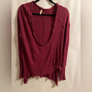Free People Oversized V Neck Top